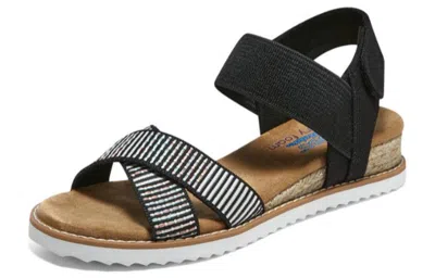 Skechers (wmns)  Desert Kiss Cross Strap Casual Sandal 'brown Black' In Gray