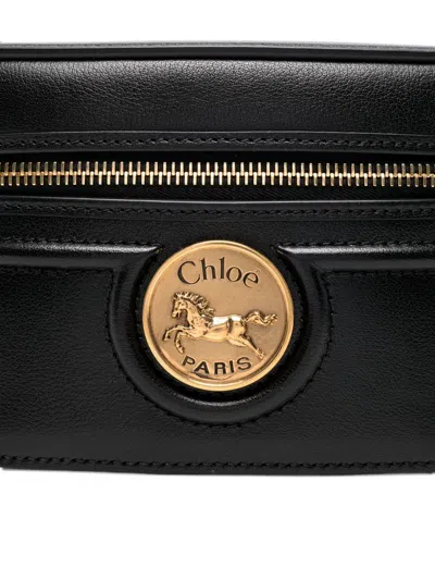 Chloé Chloe Horse Medal Shoulder Bag Women In Black