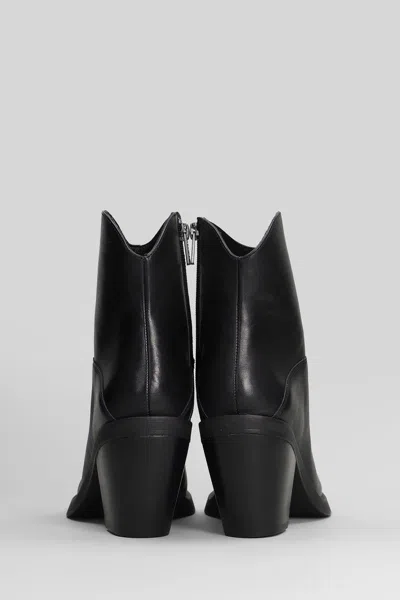 Ash Contemporary Short Leather Ankle Boots In Black