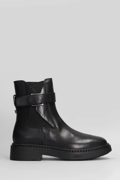 Ash Leather Chelsea Ankle Boots With Block Heel In Black