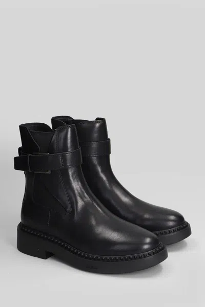 Ash Leather Chelsea Ankle Boots With Block Heel In Black