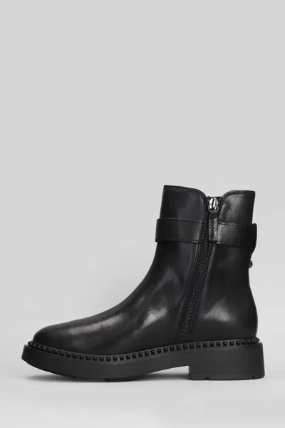 Ash Leather Chelsea Ankle Boots With Block Heel In Black