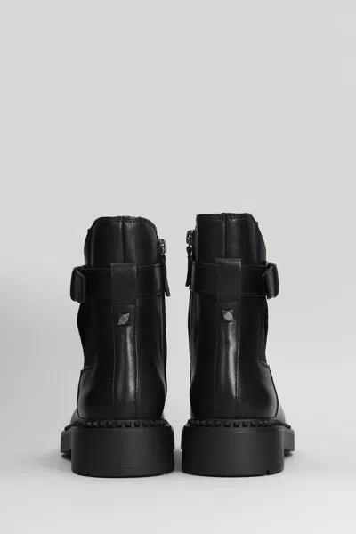 Ash Leather Chelsea Ankle Boots With Block Heel In Black