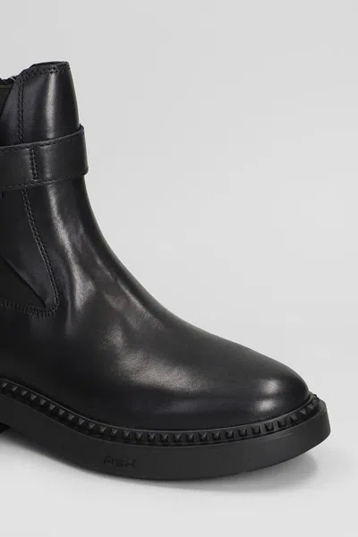 Ash Leather Chelsea Ankle Boots With Block Heel In Black