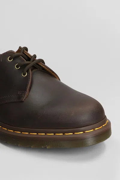 Dr. Martens 1461 Crazy Horse Lace Up Shoes In Brown Leather In Animal Print