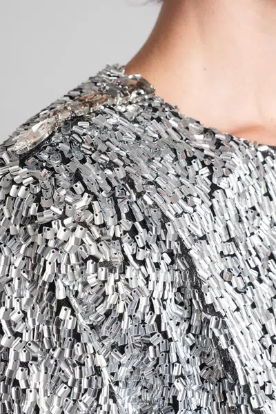 Area Sequined Short-sleeved T-shirt In Silver