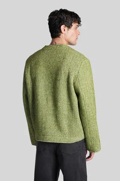 Séfr Buttoned Patch-pocket Cardigan In Green