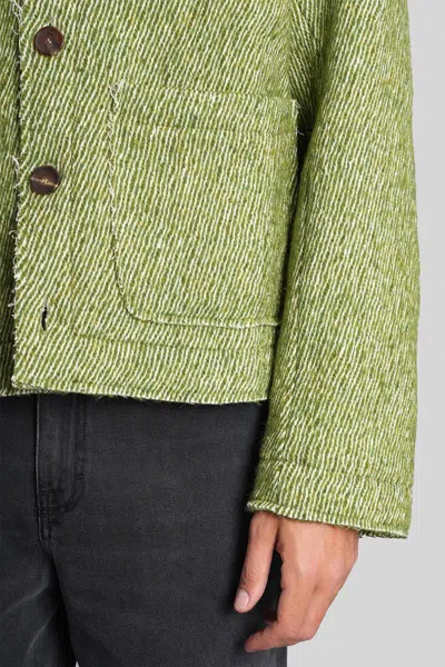 Séfr Buttoned Patch-pocket Cardigan In Green