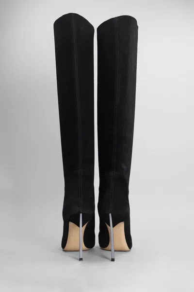 Casadei Blade High Heels Boots In Black Suede In Black