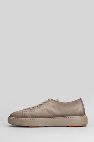 Santoni Suede Sneakers In Gray