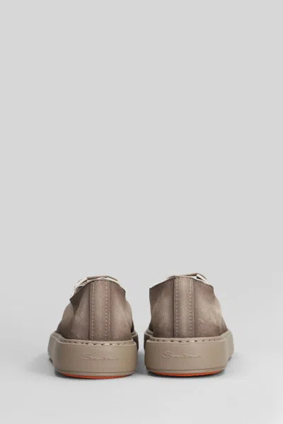 Santoni Suede Sneakers In Gray