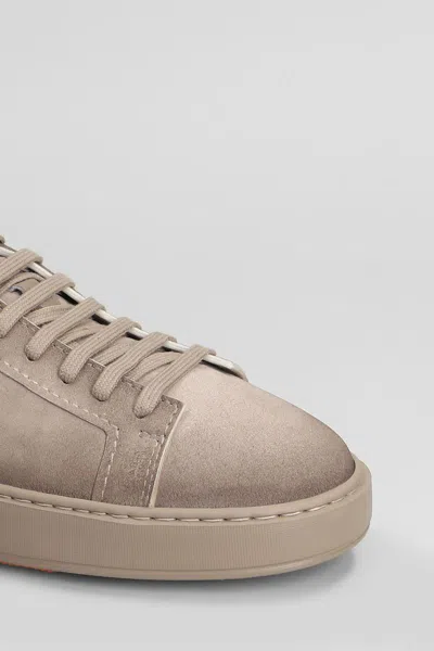Santoni Suede Sneakers In Gray