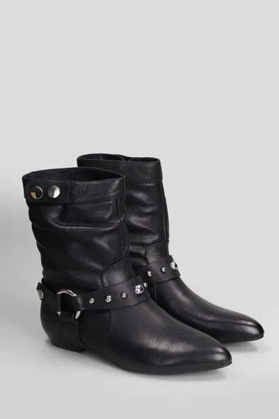 Bibi Lou Low Heels Ankle Boots In Black