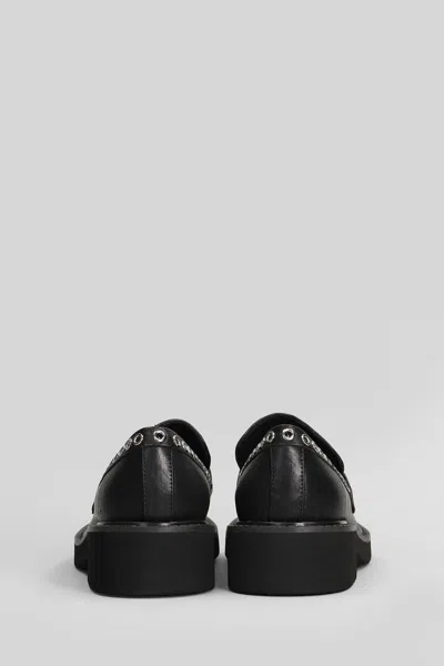 Bibi Lou Eyelet-embellished Loafers In Black