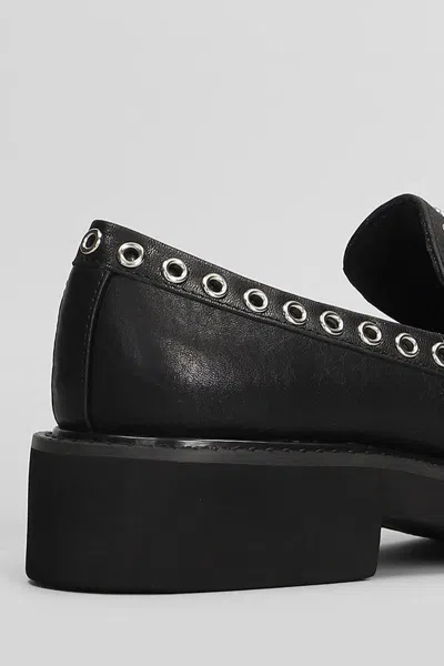 Bibi Lou Eyelet-embellished Loafers In Black