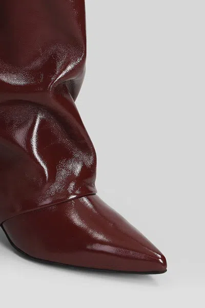 Alchimia High Heels Boots In Bordeaux Leather In Brown