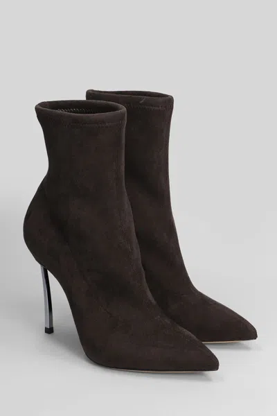 Casadei Blade Stretch High Heels Ankle Boots In Brown