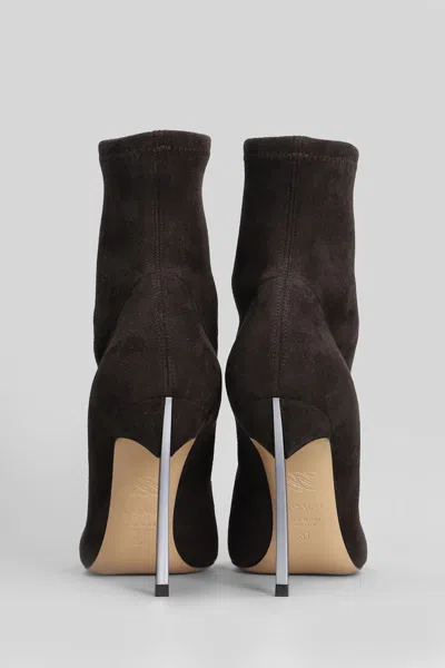 Casadei Blade Stretch High Heels Ankle Boots In Brown