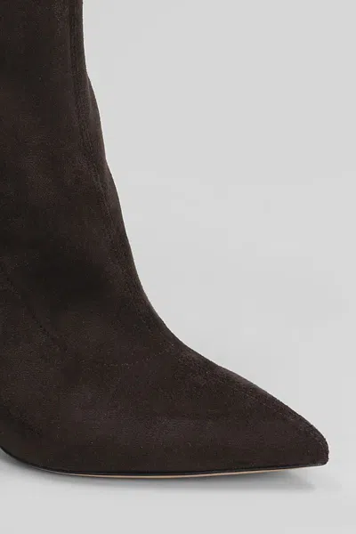 Casadei Blade Stretch High Heels Ankle Boots In Brown
