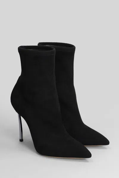 Casadei Blade Stretch High Heels Ankle Boots In Black