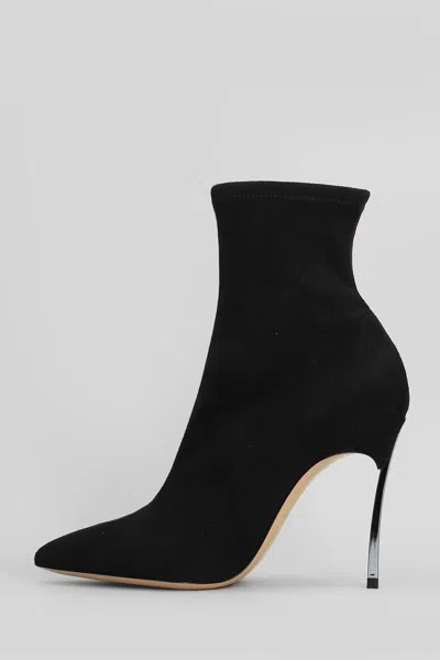 Casadei Blade Stretch High Heels Ankle Boots In Black