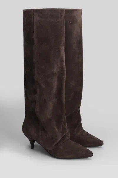 Alchimia High Heels Boots In Brown Suede In Brown