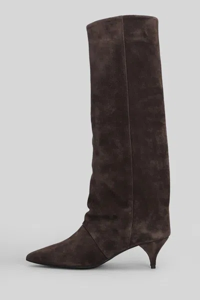 Alchimia High Heels Boots In Brown Suede In Brown