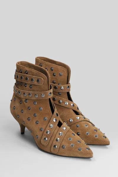 Alchimia High Heels Ankle Boots In Brown Suede In Brown