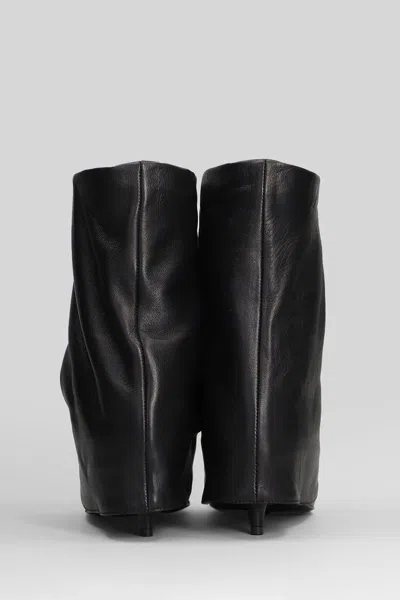 Alchimia High Heels Ankle Boots In Black Leather In Black