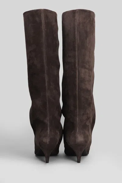 Alchimia High Heels Boots In Brown Suede In Brown
