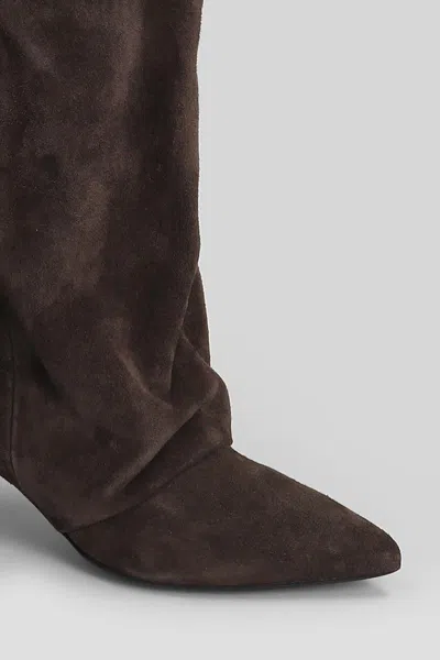 Alchimia High Heels Boots In Brown Suede In Brown