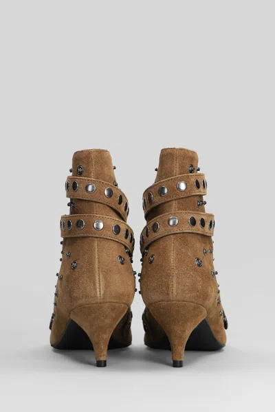 Alchimia High Heels Ankle Boots In Brown Suede In Brown