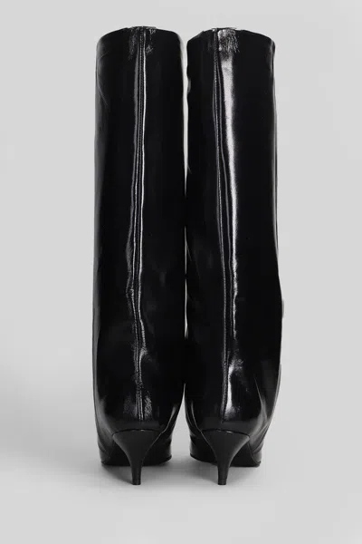 Alchimia High Heels Boots In Black Leather In Black
