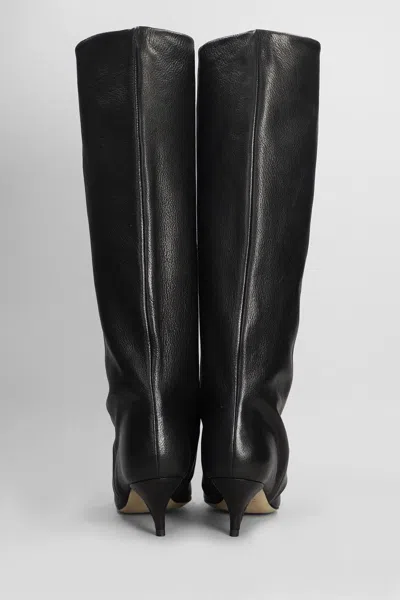 Alchimia High Heels Boots In Black Leather In Black