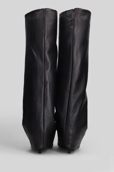 Alchimia High Heels Boots In Black Leather In Black