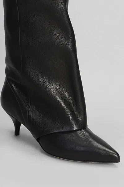Alchimia High Heels Boots In Black Leather In Black
