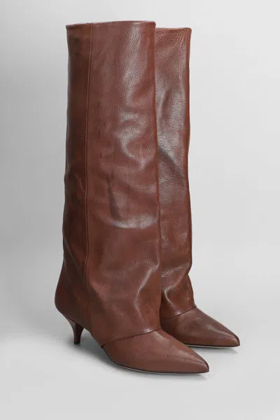 Alchimia High Heels Boots In Leather Color Leather In Brown