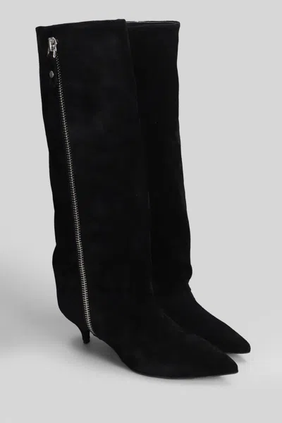 Alchimia High Heels Boots In Black Suede In Black