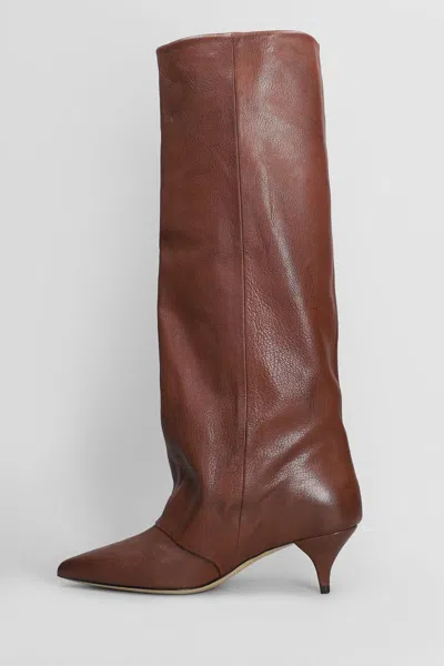 Alchimia High Heels Boots In Leather Color Leather In Brown