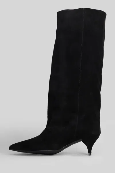 Alchimia High Heels Boots In Black Suede In Black
