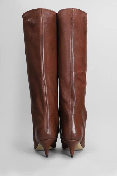Alchimia High Heels Boots In Leather Color Leather In Brown