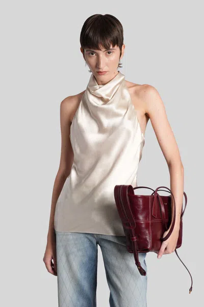 Balmain Topwear In Beige Silk In Neutral