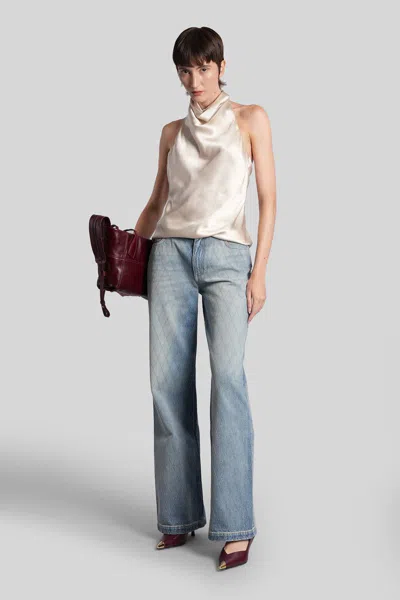 Balmain Topwear In Beige Silk In Neutral