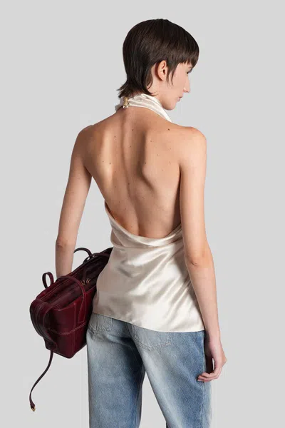 Balmain Topwear In Beige Silk In Neutral