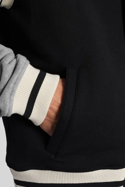 Palm Angels Curved Logo Varsity Jacket In Gray