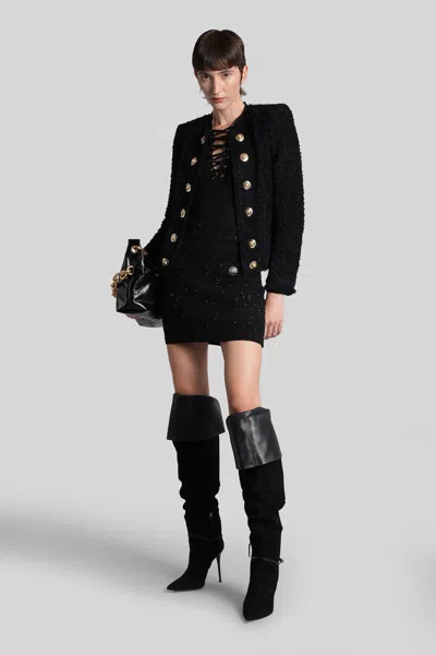 Balmain Double-breasted Casual Jacket In Black