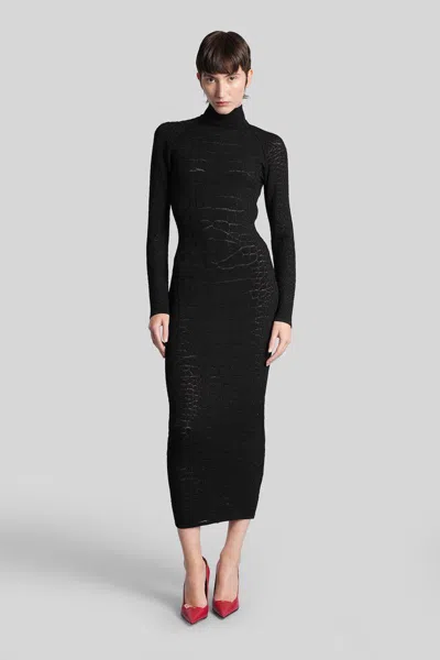 Balmain Long Dress In Black