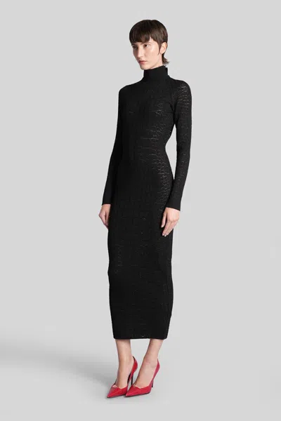 Balmain Long Dress In Black