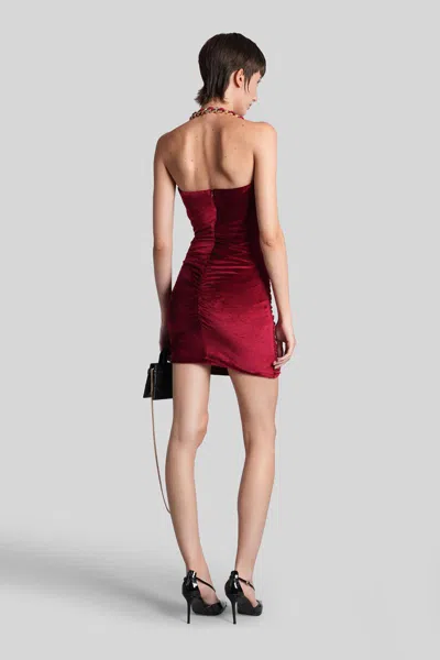 Balmain Viscose Blend Dress Chain Strap In Red