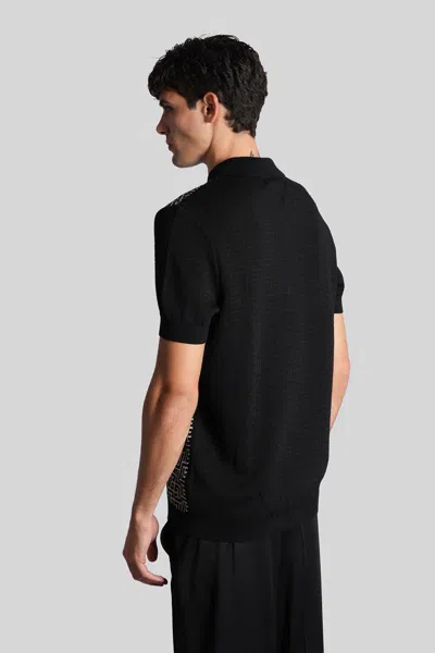 Balmain Monogram Polo In Black